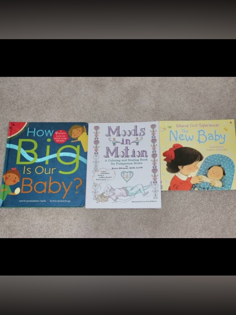 Lot 3 Baby Parents Coloring Healing book for Postpartum Moms How Big Is Our Baby